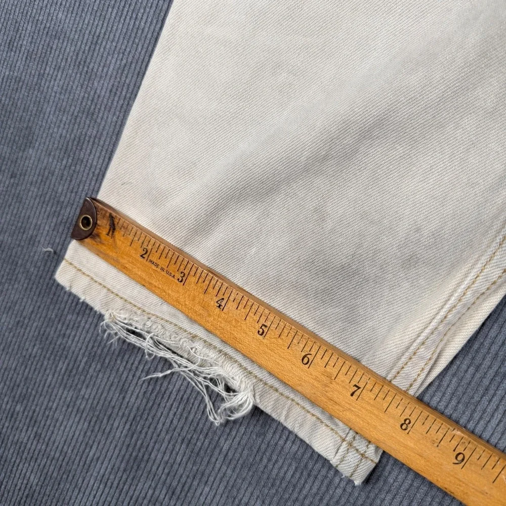 Levis 501 Original Fit Jeans Mens 34x34 Tan Beige Straight Leg Button Fly
